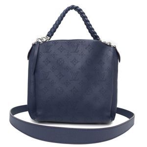 Babylon Chain BB Bag Diagonal Monogram Mahina Leather Marine Rouge Blue